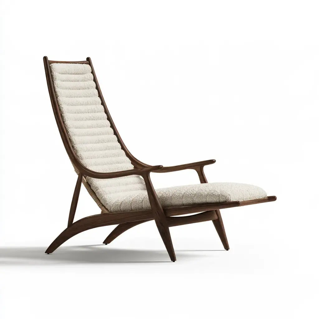Sillón con respaldo alto y asiento trenzado - beige/marrón